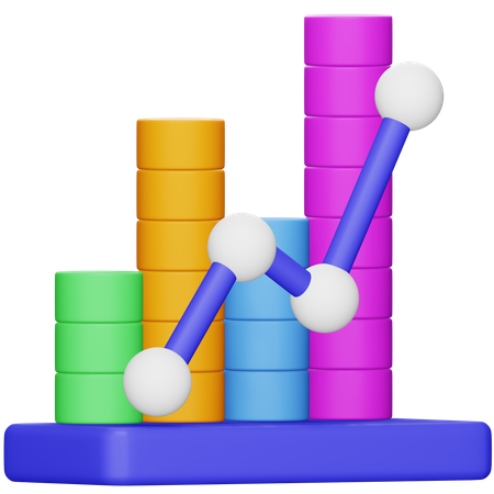 Gráfico de barras  3D Icon