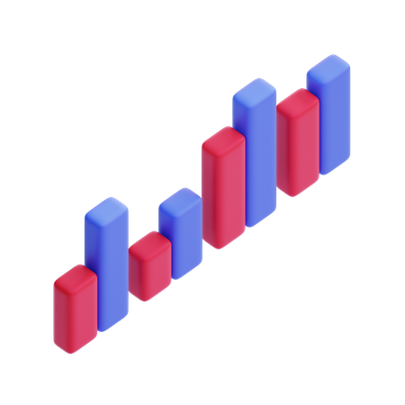 Gráfico de barras agrupadas  3D Icon