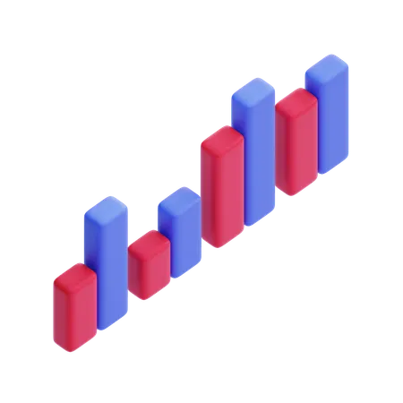 Gráfico de barras agrupadas  3D Icon