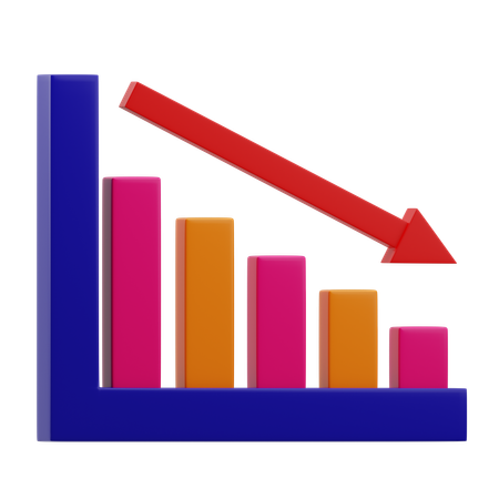 Gráfico de barras bajar  3D Icon