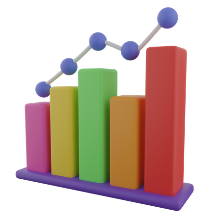 Crecimiento del comercio de gráficos de barras  3D Icon