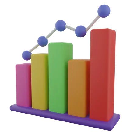 Crecimiento del comercio de gráficos de barras  3D Icon