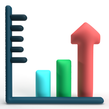 Gráfico de barras crescente  3D Icon