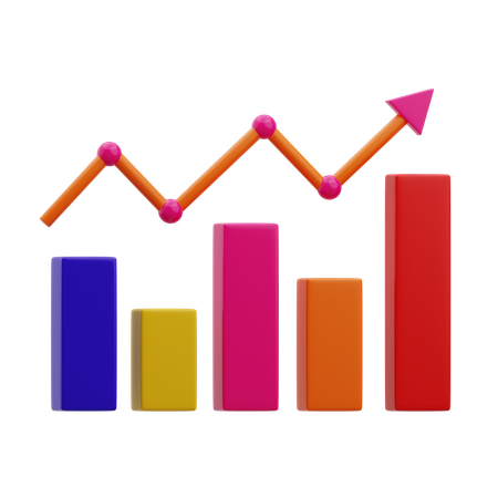 Gráfico de barras de crecimiento  3D Icon