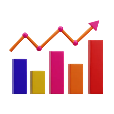 Gráfico de barras de crecimiento  3D Icon