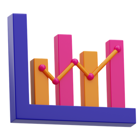 Gráfico de barras de crecimiento  3D Icon