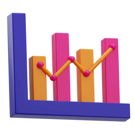 Gráfico de barras de crecimiento  3D Icon