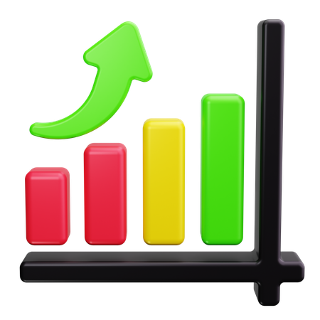 Crecimiento del gráfico de barras  3D Icon