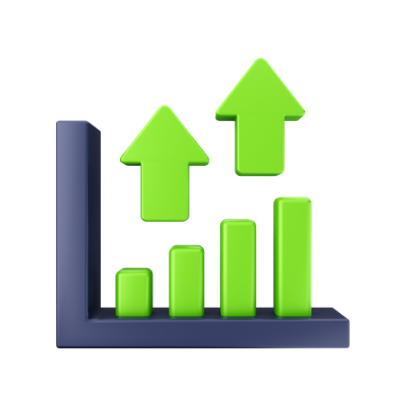 Gráfico de barras de crescimento  3D Icon