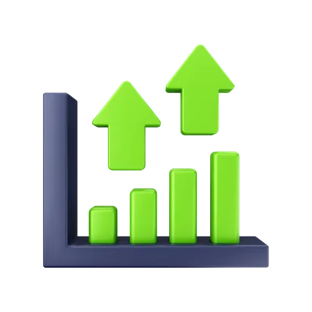 Gráfico de barras de crescimento  3D Icon