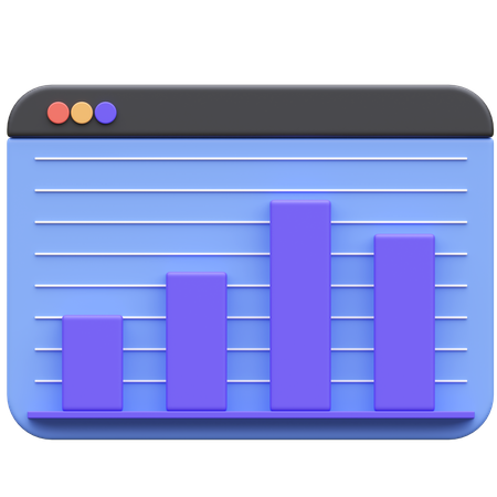 Gráfico de barras en línea  3D Icon