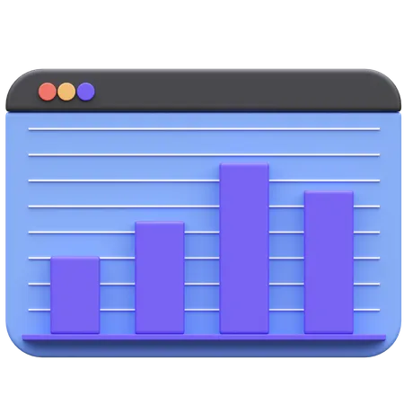 Gráfico de barras en línea  3D Icon