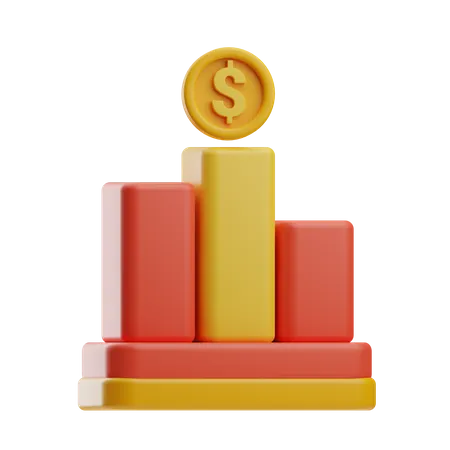 Gráfico de barras financeiras  3D Icon