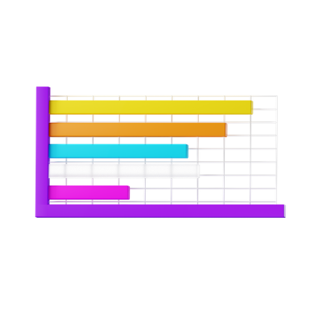 Gráfico de barras horizontais  3D Icon