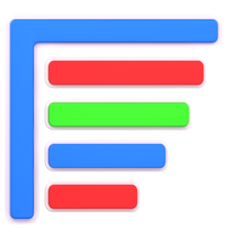 Gráfico de barras horizontais  3D Icon