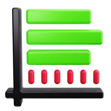 Gráfico de barras horizontais  3D Icon