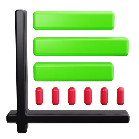 Gráfico de barras horizontais  3D Icon