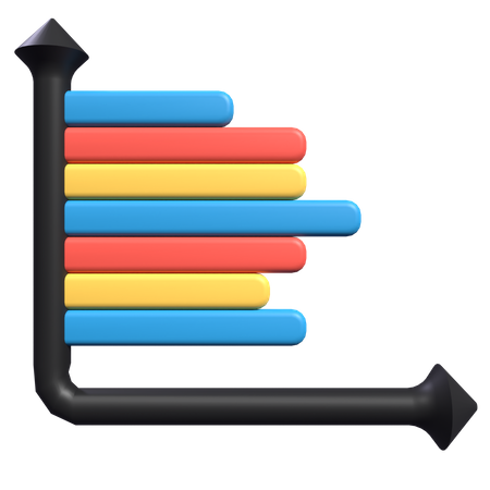 Gráfico de barras horizontais  3D Illustration