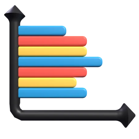 Gráfico de barras horizontais  3D Illustration