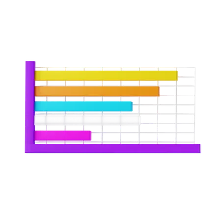 Gráfico de barras horizontales  3D Icon