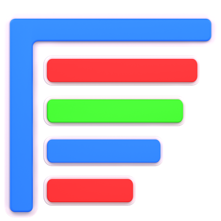 Gráfico de barras horizontales  3D Icon