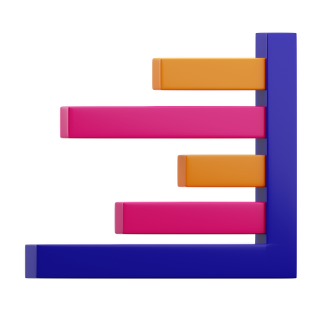 Gráfico de barras horizontales 3d  3D Icon