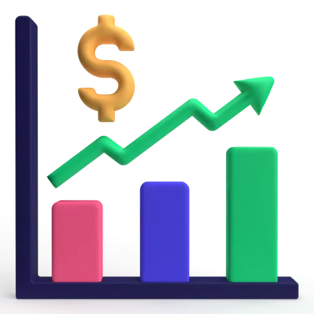 Gráfico de ganancias  3D Icon