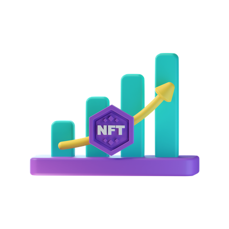 Gráfico de ganancias nft  3D Icon