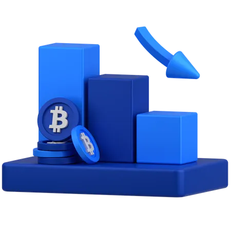 Gráfico de bitcoins  3D Icon