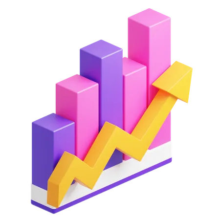 Gráfico de caixa ascendente  3D Icon