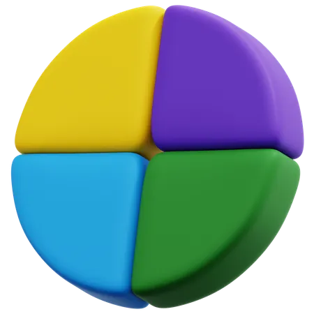 Gráfico circular de quatro segmentos  3D Icon