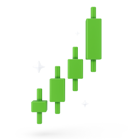 Gráfico de comercio ascendente  3D Icon