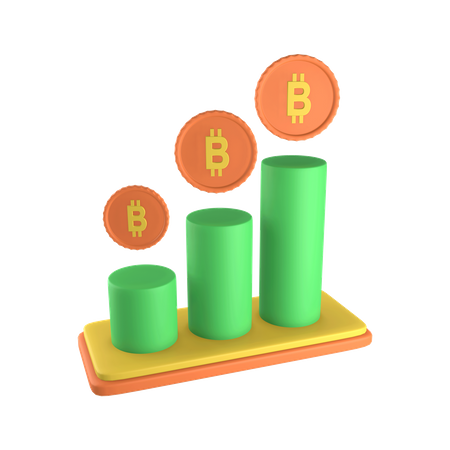 Gráfico de comercio de bitcoins  3D Illustration