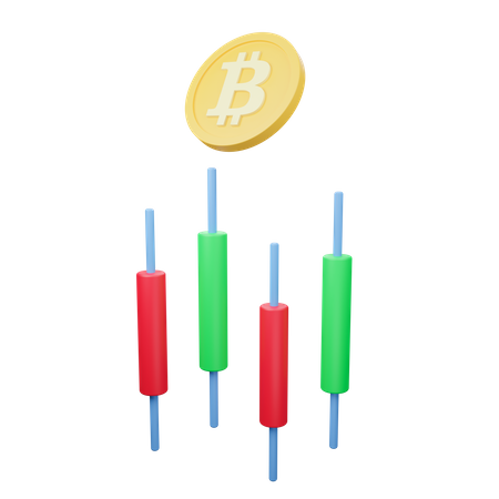 Gráfico de comercio de bitcoins  3D Icon