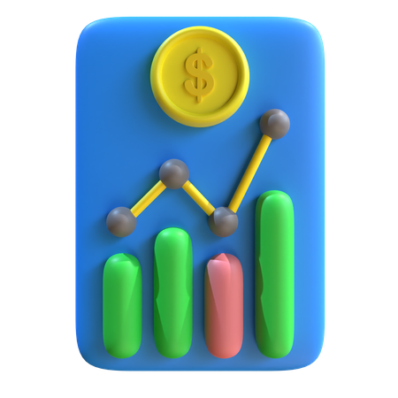 Gráfico de operaciones en dólares  3D Icon