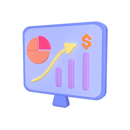 Gráfico de computadora de escritorio  3D Icon