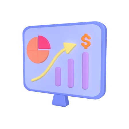 Gráfico de computadora de escritorio  3D Icon