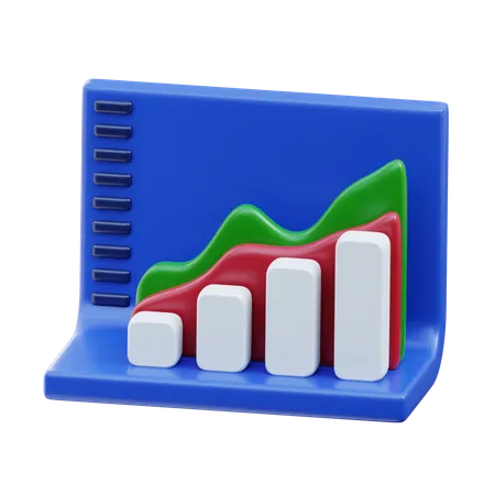 Gráfico de crecimiento  3D Icon