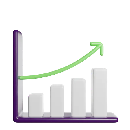 Gráfico de crecimiento  3D Icon