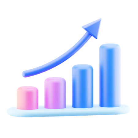 Gráfico de crecimiento  3D Icon