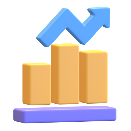 Gráfico de crecimiento  3D Illustration