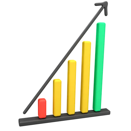 Gráfico de crecimiento  3D Illustration