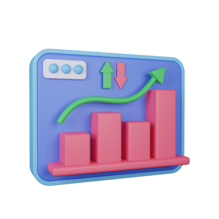 Gráfico de crecimiento  3D Illustration