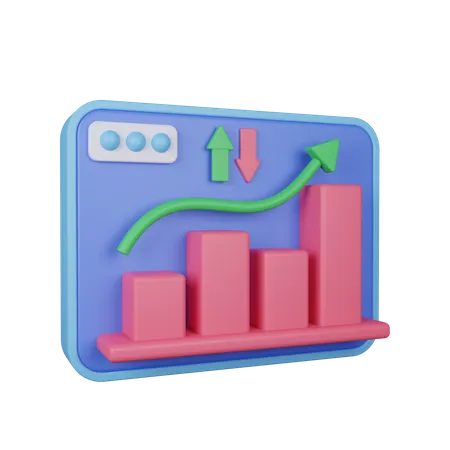 Gráfico de crecimiento  3D Illustration