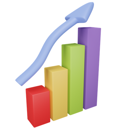 Gráfico de crecimiento  3D Illustration