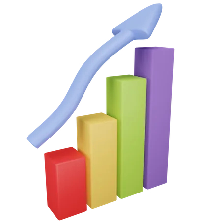 Gráfico de crecimiento  3D Illustration