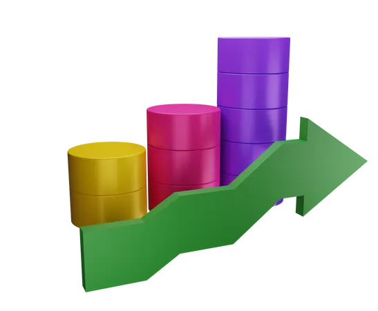 Gráfico de crecimiento  3D Illustration