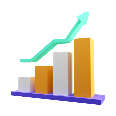 Gráfico de crecimiento  3D Illustration