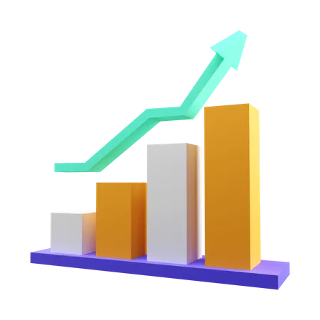 Gráfico de crecimiento  3D Illustration