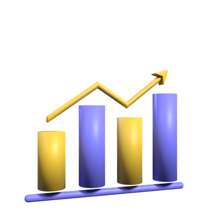 Gráfico de crecimiento  3D Illustration